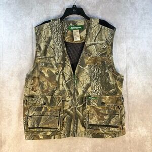 Remington Hunting Vest Mens L Camo Realtree Hardwoods Mesh Back Game Bag Utility